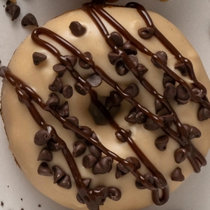 Picture of Peanut Butter Icing with Mini Chocolate Chips & Hot Fudge Drizzle